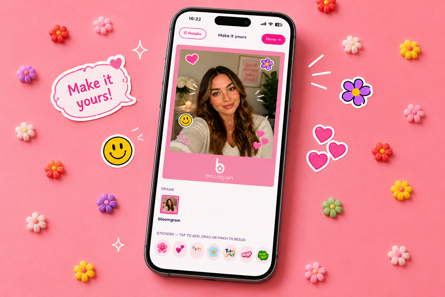 Photobooth — they snap a polaroid and send it back